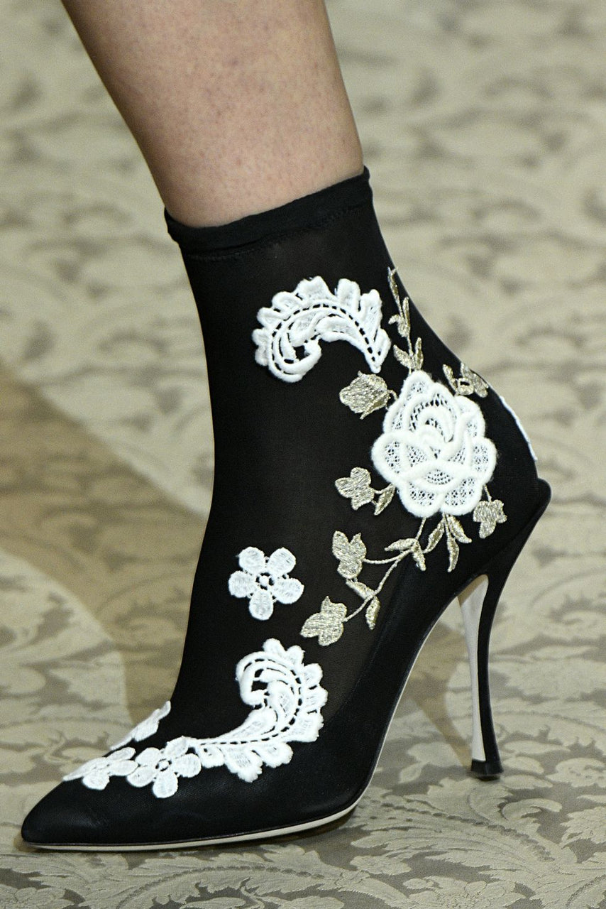 Embroidered Runway Bootie