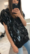 Embellished Front Mohair Knit Vest