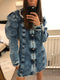 Peak Shoulder Denim Dress