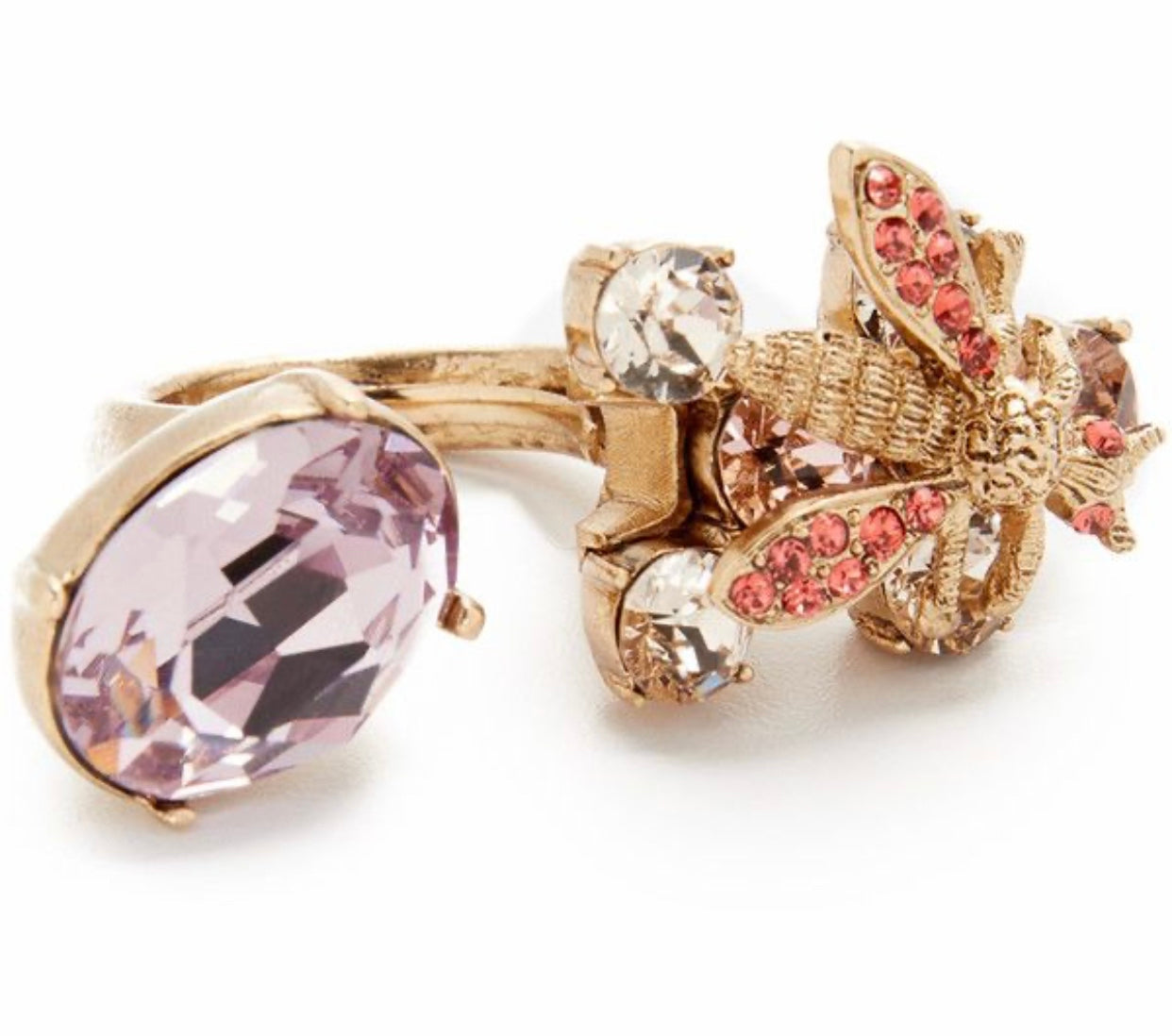 Double Head Bee Ring