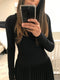 Long Sleeve Knit Pleated Dress