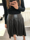 Vintage Leather Pleated Skirt