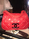 Hidden Chain Quilted Leather Bag with Logo