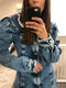 Peak Shoulder Denim Dress