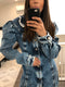 Peak Shoulder Denim Dress