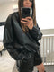 Faux leather hoodie with matching shorts