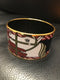Large Burgundy Enamel Horse Bracelet
