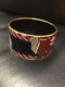 Large Burgundy Enamel Horse Bracelet