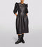 Ruffle Sleeve Leather Runway Dress