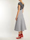 Striped Runway Fit and Flare Dress