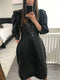 Ruffle Sleeve Leather Runway Dress