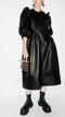 Ruffle Sleeve Leather Runway Dress