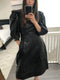 Ruffle Sleeve Leather Runway Dress