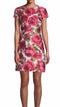 Short Sleeve Floral Brocade Dress