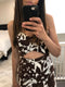 Floral linen runway dress