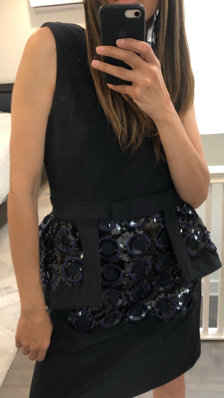 Embellished Dress with Detachable Peplum