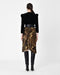 Velvet leopard midi skirt