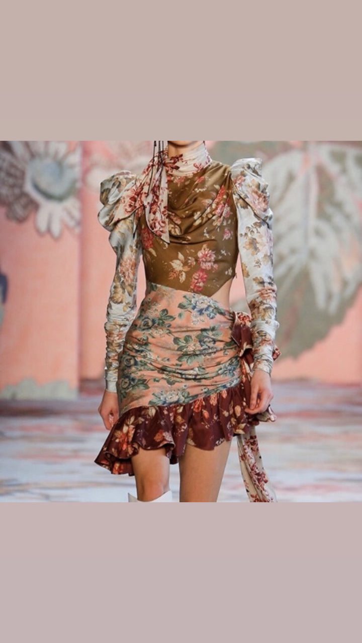 Tempest Floral Contour Runway Dress