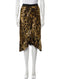 Velvet leopard midi skirt