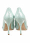 Ruched PVC pump with crystal detail