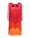 Colour Blocked Fringe Dress