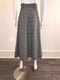 Check Midi Length Skirt with Pleats