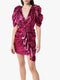 Puff Sleeve Ruched Dress
