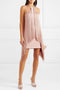 Halter Fringe Mini Dress