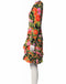 Velvet Floral Dress with Ruched Side