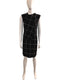 Sleeveless Shift Dress with Square Pattern