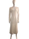Pleated Bodice Plunged V-Neck Dress