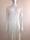 Pleated Bodice Plunged V-Neck Dress