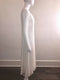 Pleated Bodice Plunged V-Neck Dress