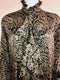 Animal Printed Ruffle Front Oversized Blouse