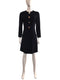 Navy Shift Dress with Floral Buttons