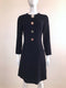 Navy Shift Dress with Floral Buttons
