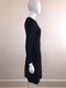 Navy Shift Dress with Floral Buttons