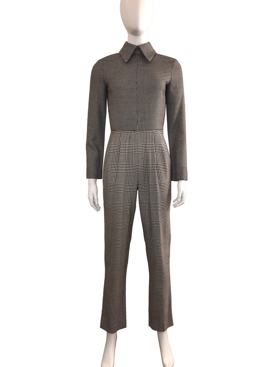 Houndstooth Check Long Sleeve Jumper
