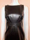 Sleeveless Leather Dress with Waist Detail