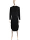 Textured Black Scalloped Edge 2-Piece Dress & Jacket