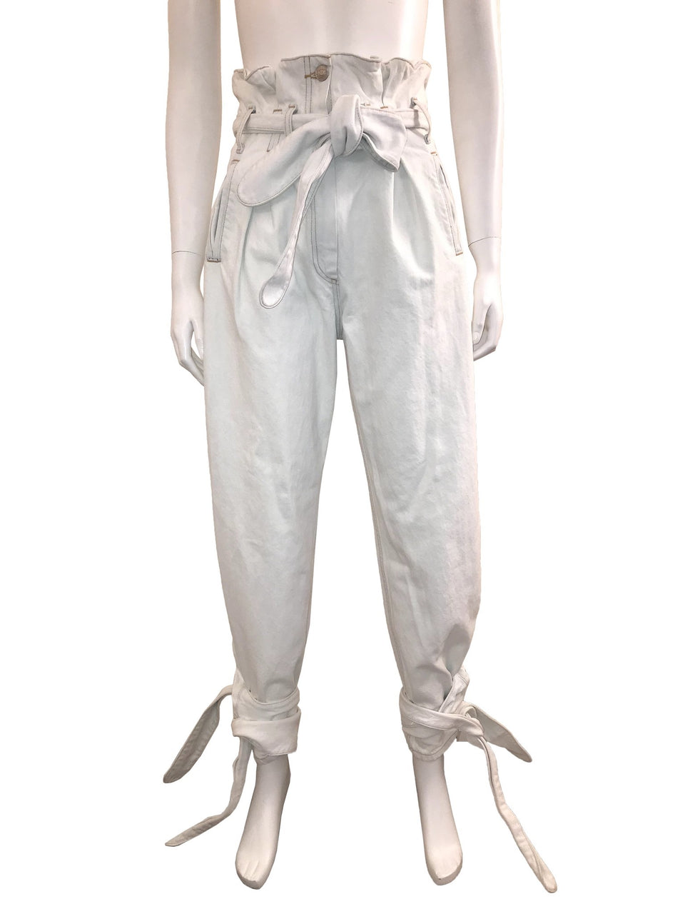 High Waisted Tied Ankle Jeans