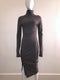Boiled Wool Midi Length Turtleneck Dress with Zip