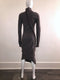 Boiled Wool Midi Length Turtleneck Dress with Zip