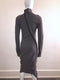 Boiled Wool Midi Length Turtleneck Dress with Zip