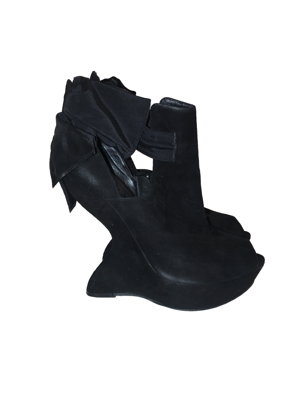 Bow Cut Out Wedge Bootie