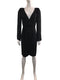 Beaded Wrap Dress with Tie Waist