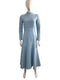 Long Sleeve Textured Open Back Dress