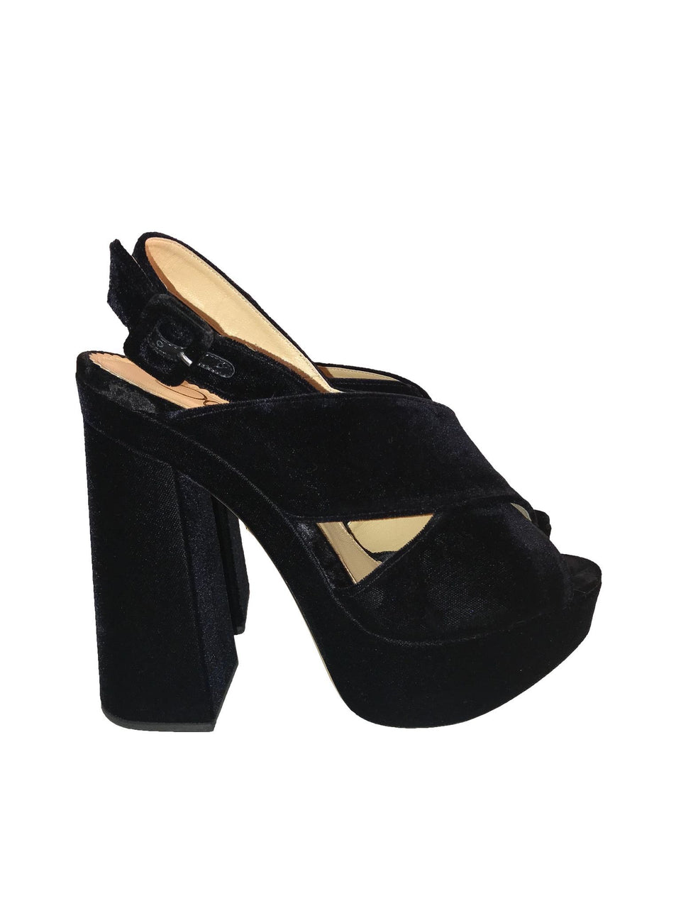 Velvet Criss Cross Platform Sandals