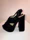 Velvet Criss Cross Platform Sandals