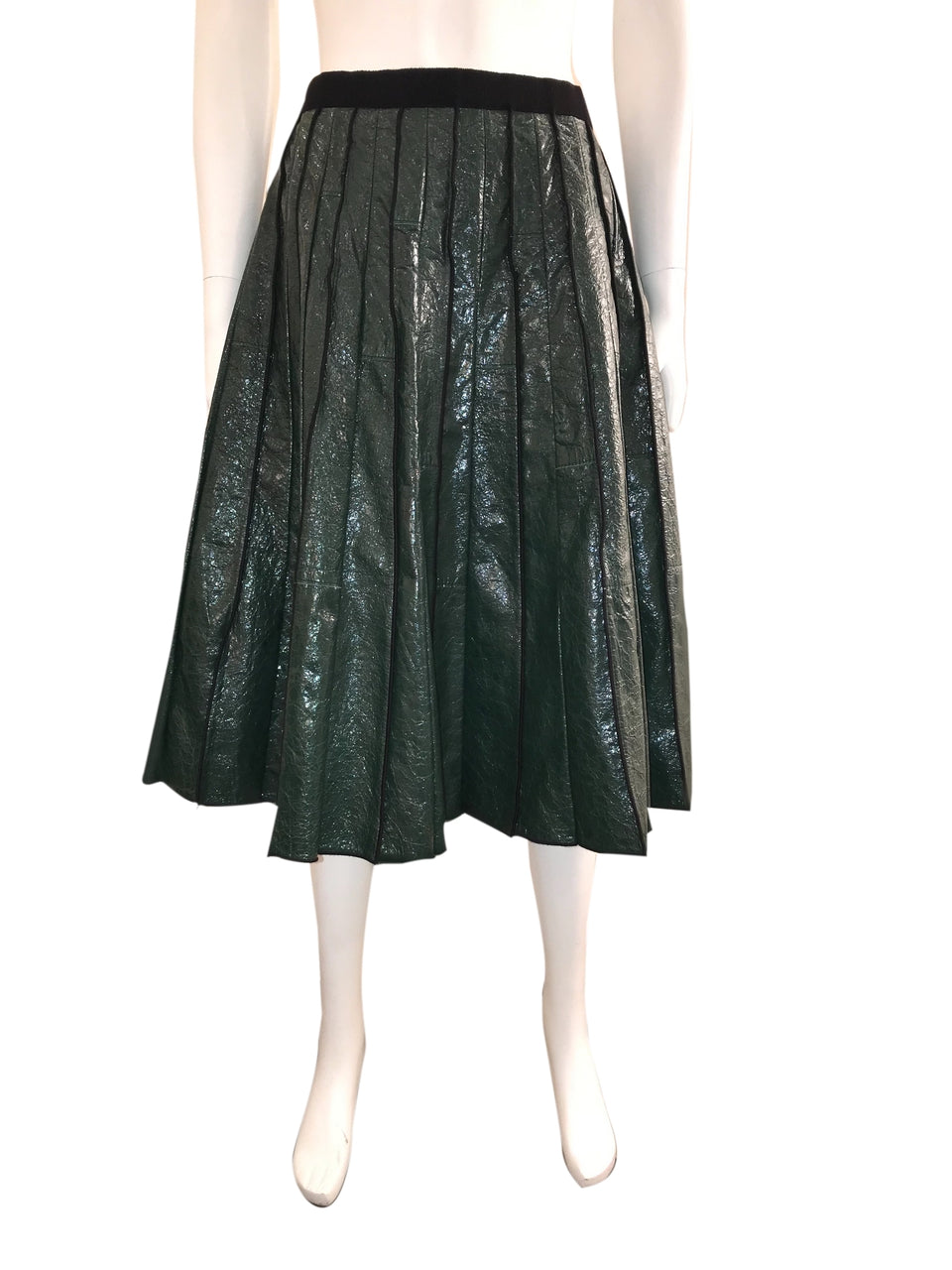 Leather Knee Length Skirt